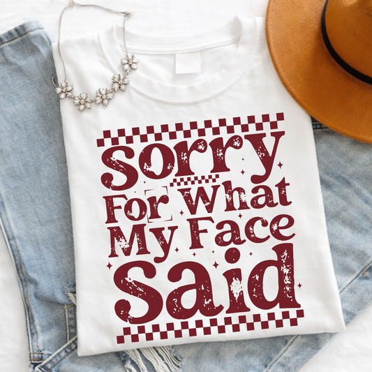 SORRY DTF (BURGUNDY INK)