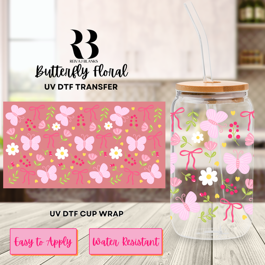 BUTTERFLY FLORAL (DOUBLE SIDED) 16 OZ