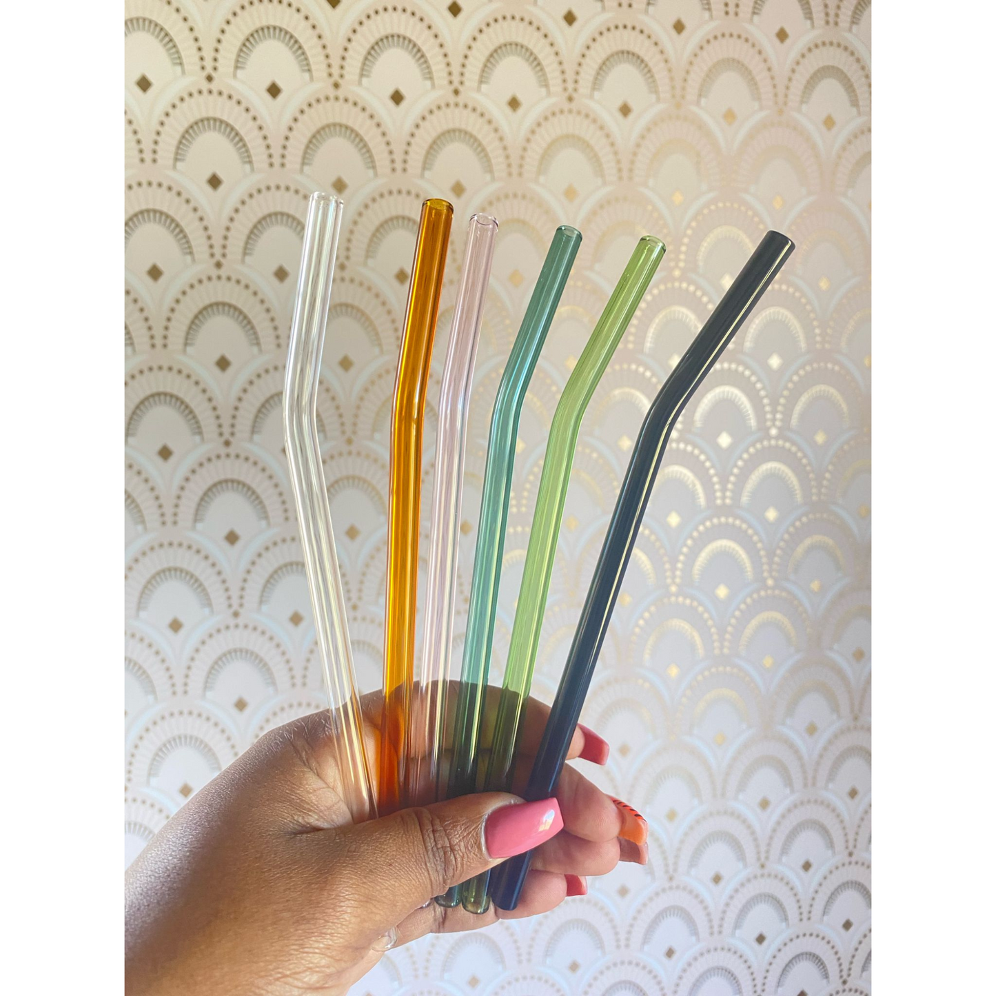 BENT GLASS STRAWS - REUSABLE