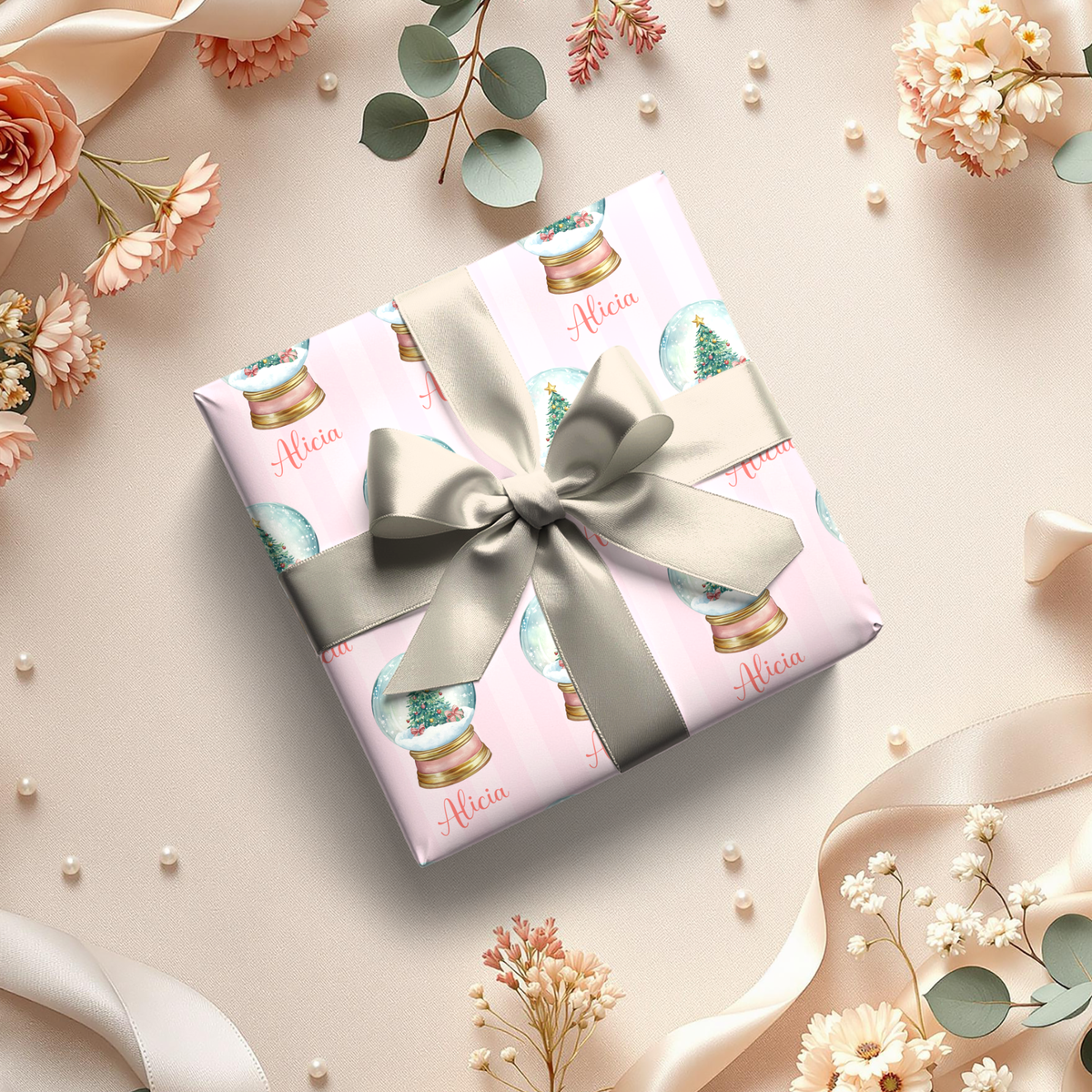 SNOWGLOBE CHRISTMAS WRAPPING PAPER 3PK