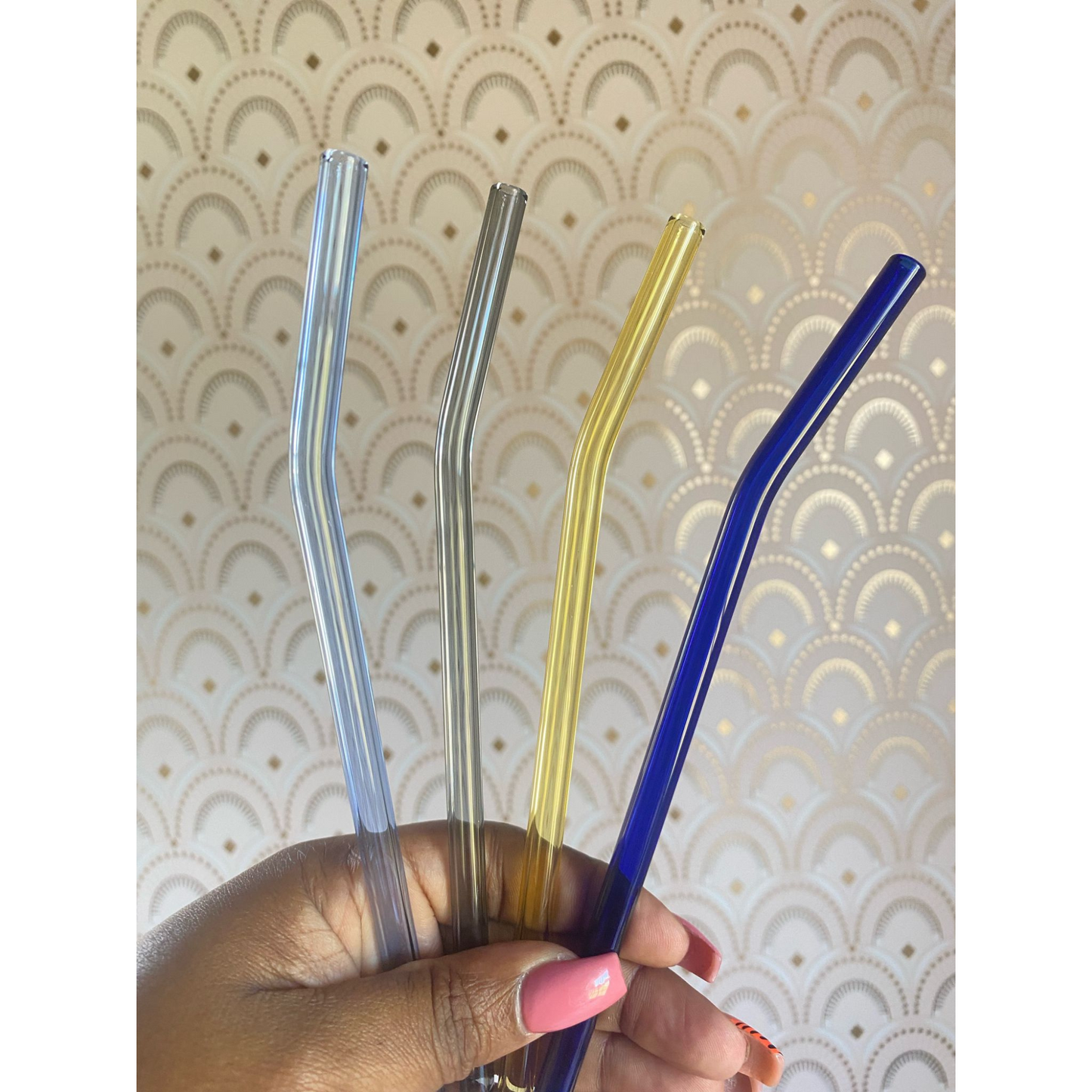 BENT GLASS STRAWS - REUSABLE