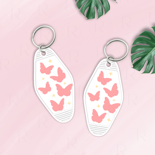 PINK BUTTERFLY KEYCHAIN