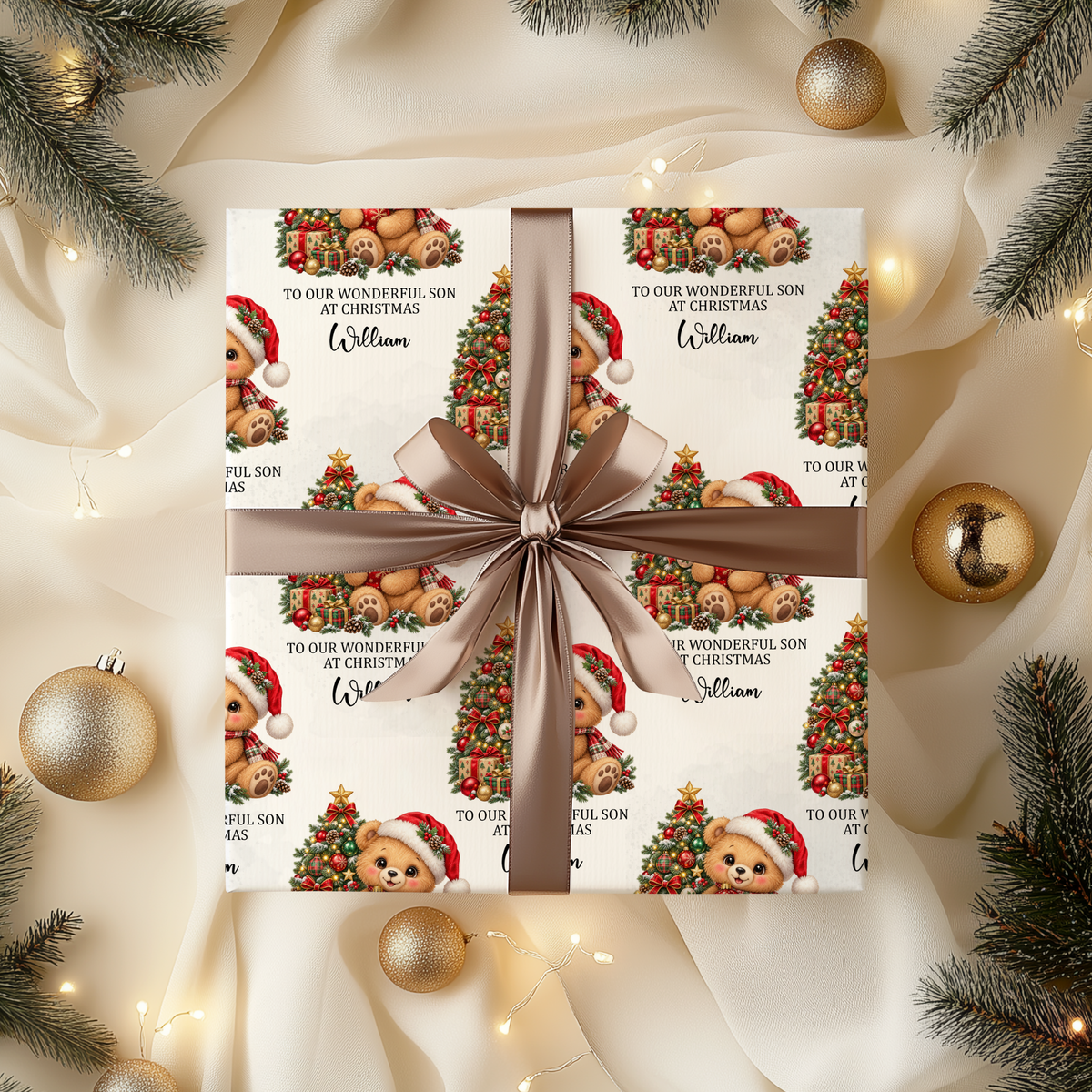 BEAR CHRISTMAS GIFT PAPER