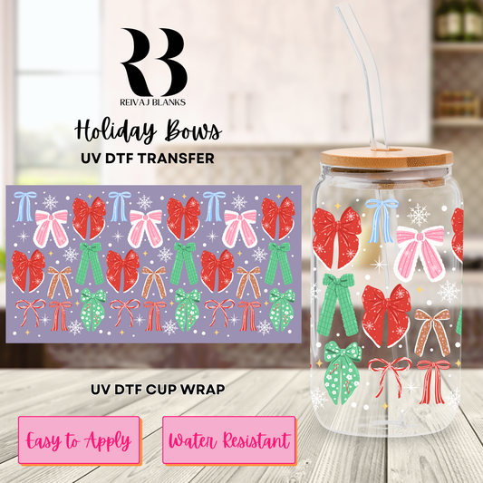 HOLIDAY BOWS (DOUBLE SIDED) 16 OZ