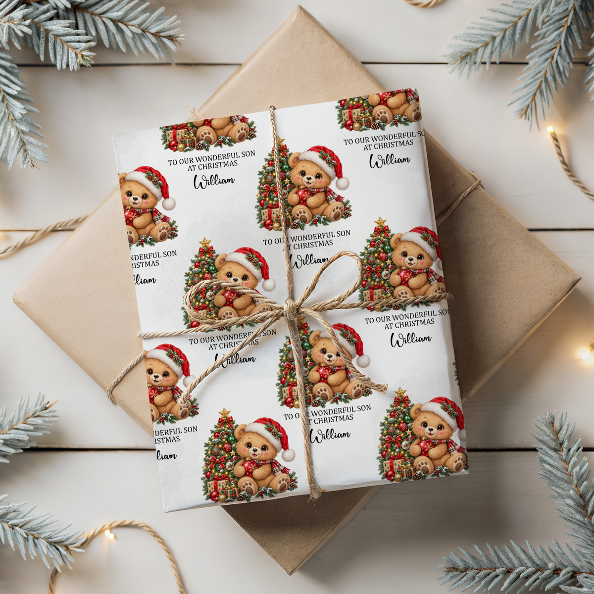 BEAR CHRISTMAS GIFT PAPER