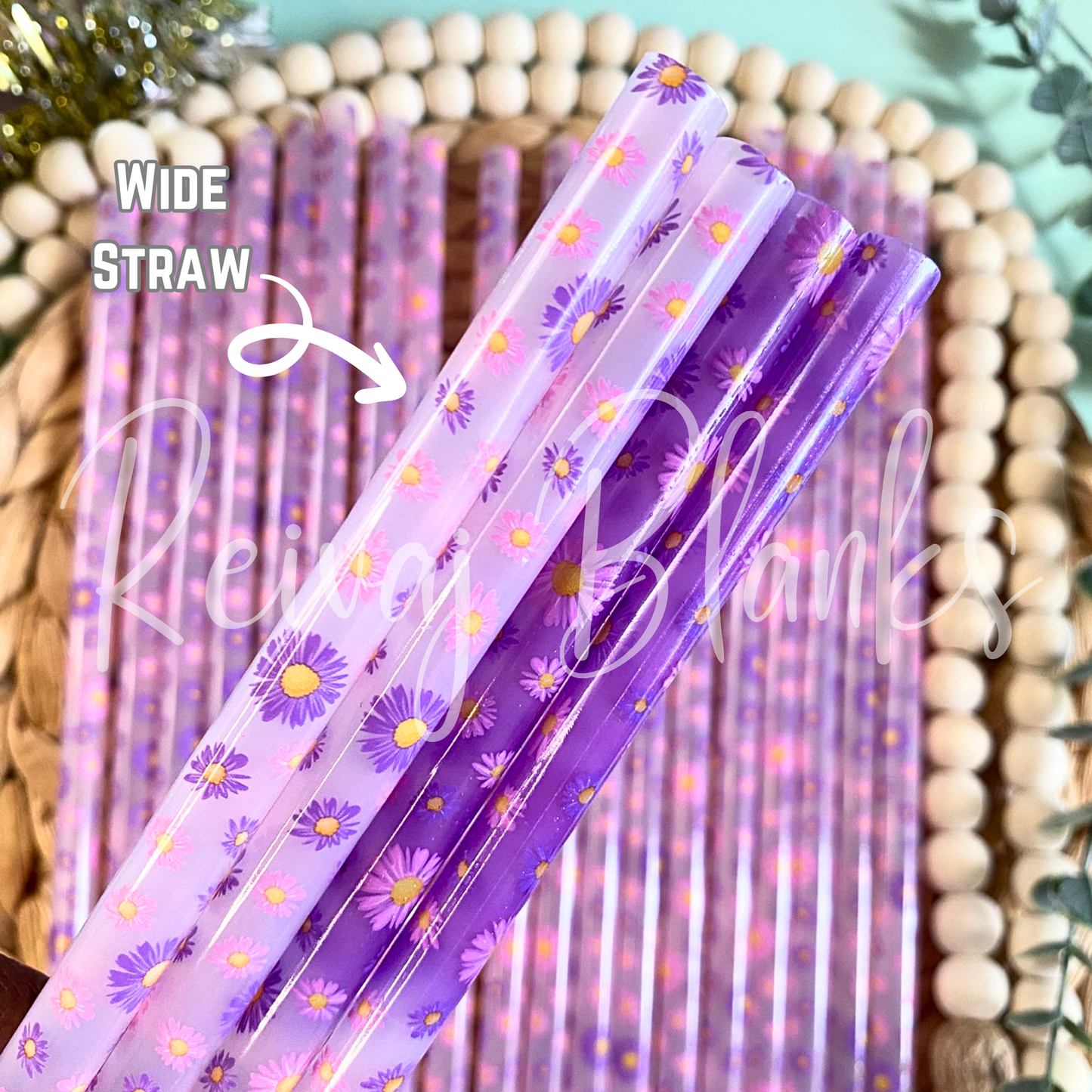 DAISY FLOWERS COLOR CHANGING STRAW 11-12 INCH