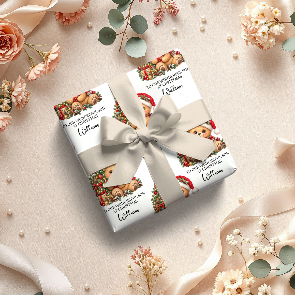 BEAR CHRISTMAS GIFT PAPER