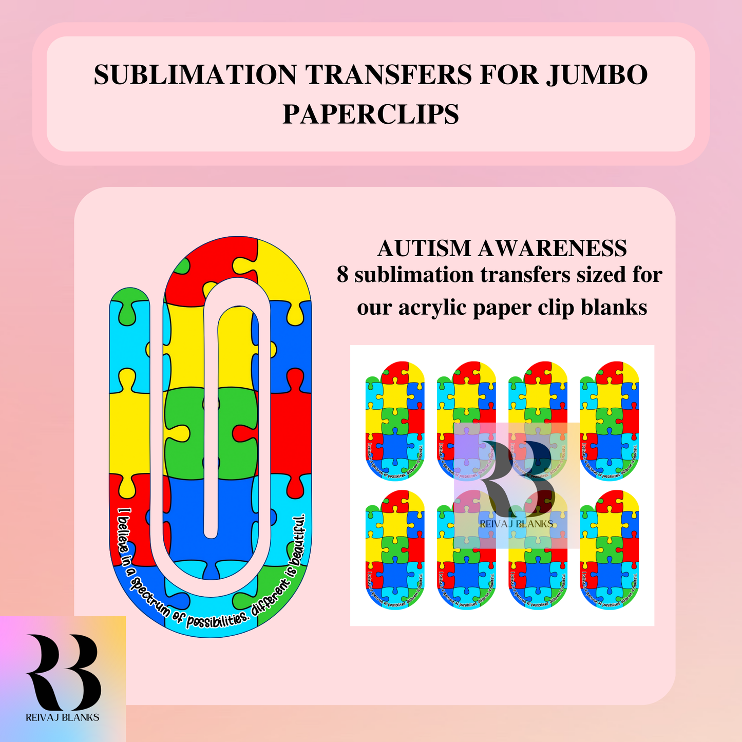 AUTISM AWARENESS SUBLIMATION TRANSFER