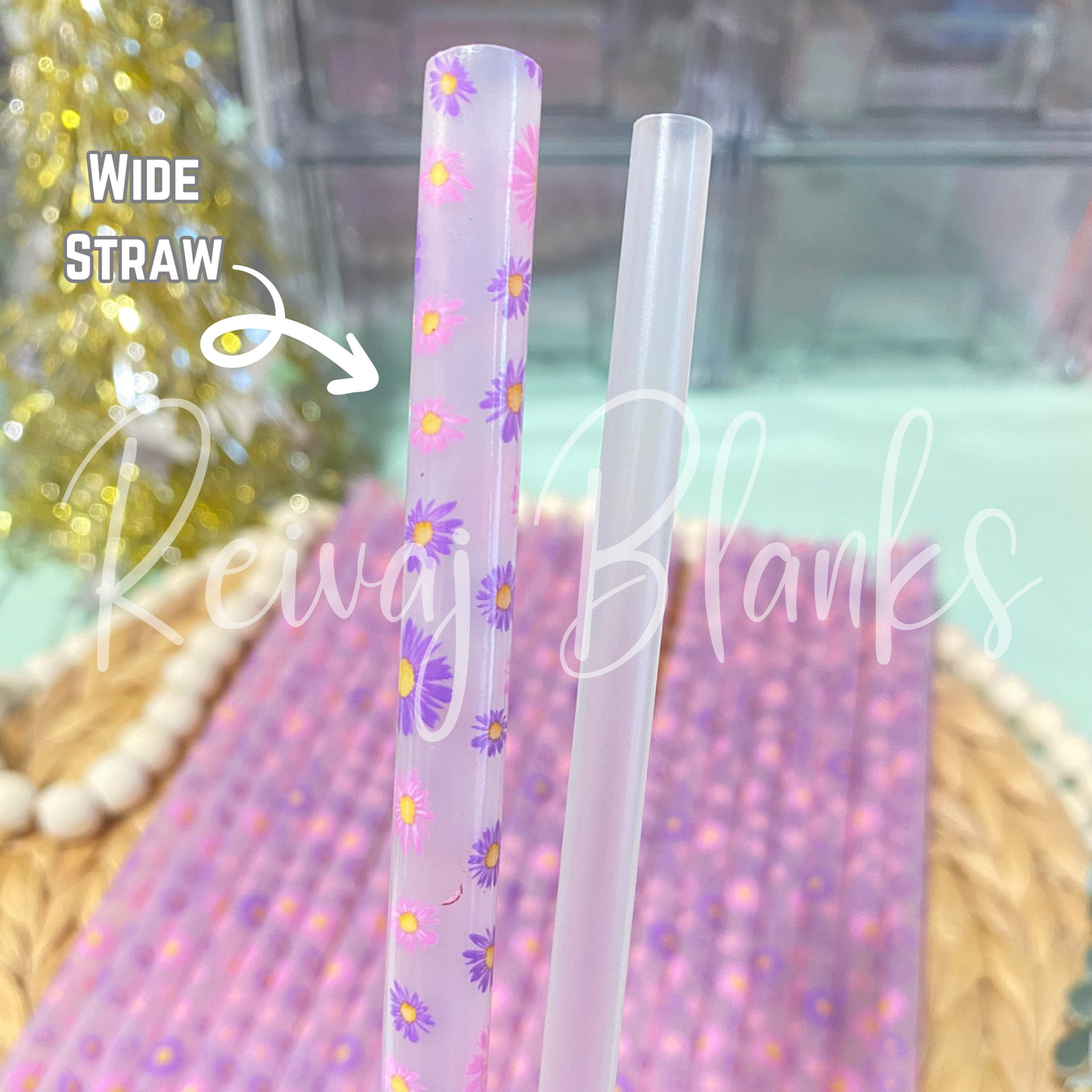 DAISY FLOWERS COLOR CHANGING STRAW 11-12 INCH