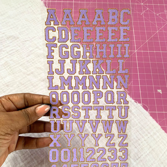 Letter Sticker Sheet | Chenille Letters Lilac {Double Sided}