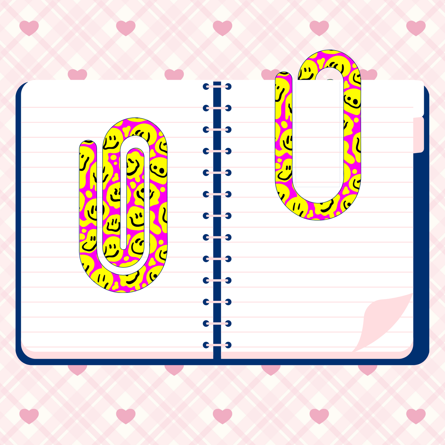 PINK SMILIE PAPERCLIP