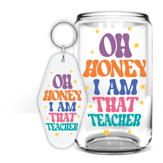 OH HONEY TEACHER GLASS CAN BUNDLE  16oz