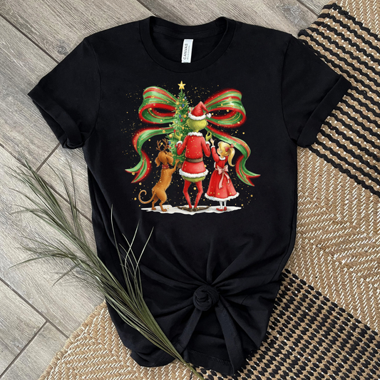 GREEN COQUETTE T-SHIRT