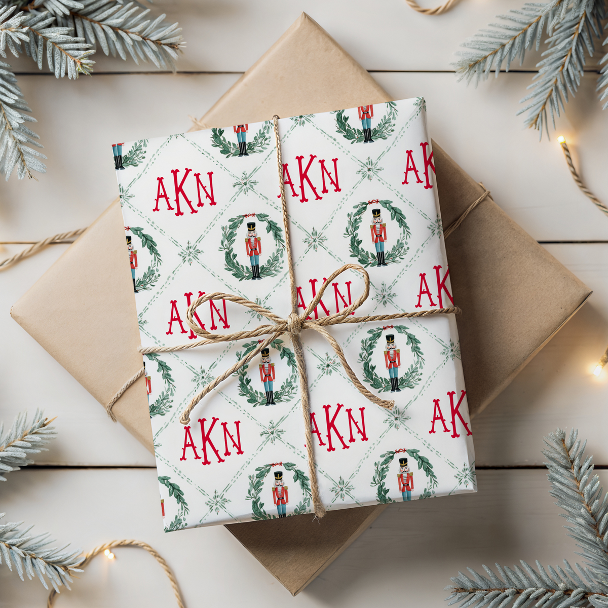 MONOGRAM NUTCRACKER GIFT PAPER