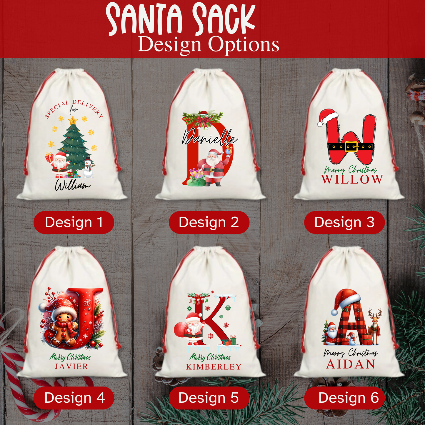 SANTA SACKS (CUSTOMIZED PRE-ORDER) PRE ORDERS CLOSE NOV 10TH