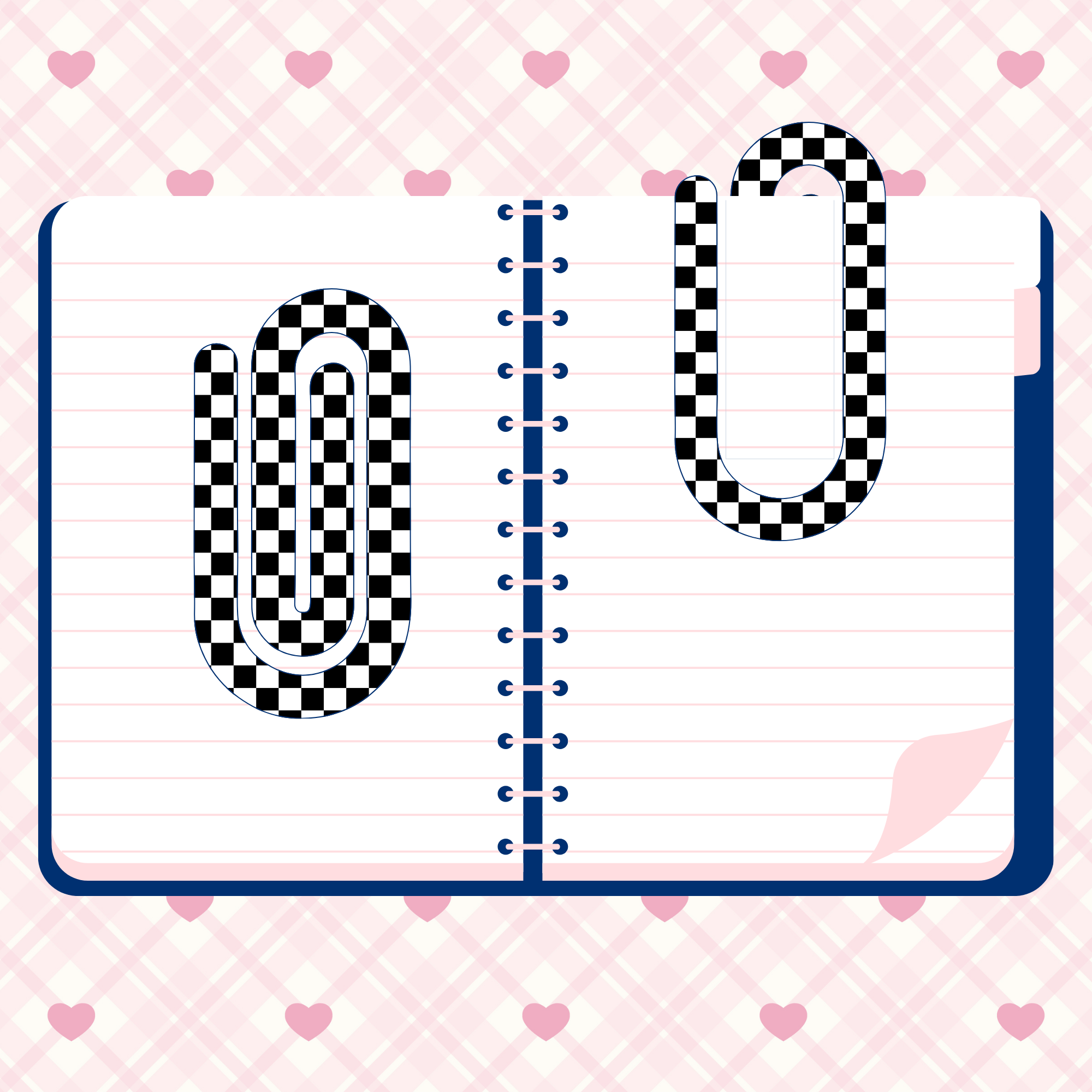 BLACK CHECKERED PAPERCLIP – Reivaj Design Essentials