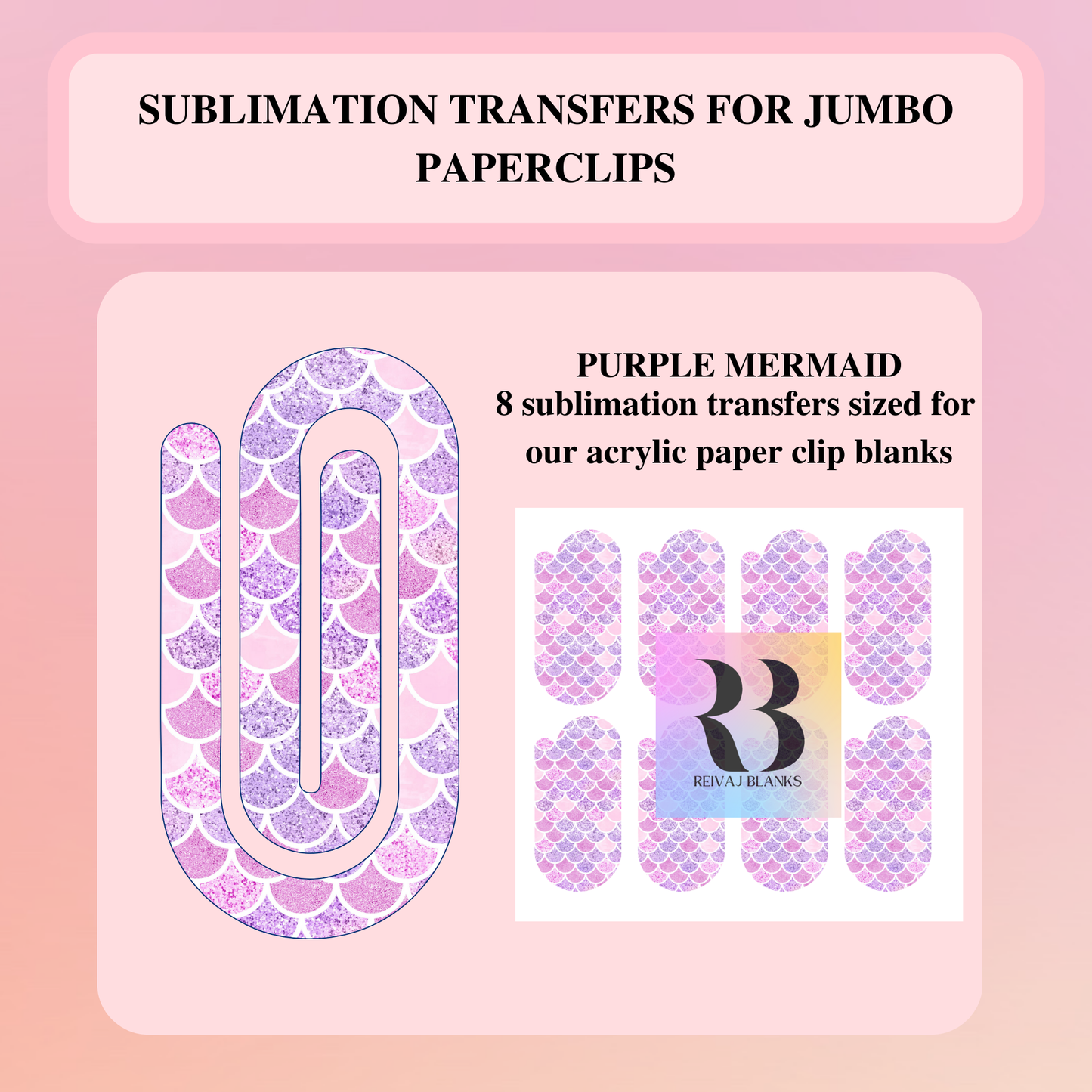 PURPLE MERMAID SUBLIMATION TRANSFER