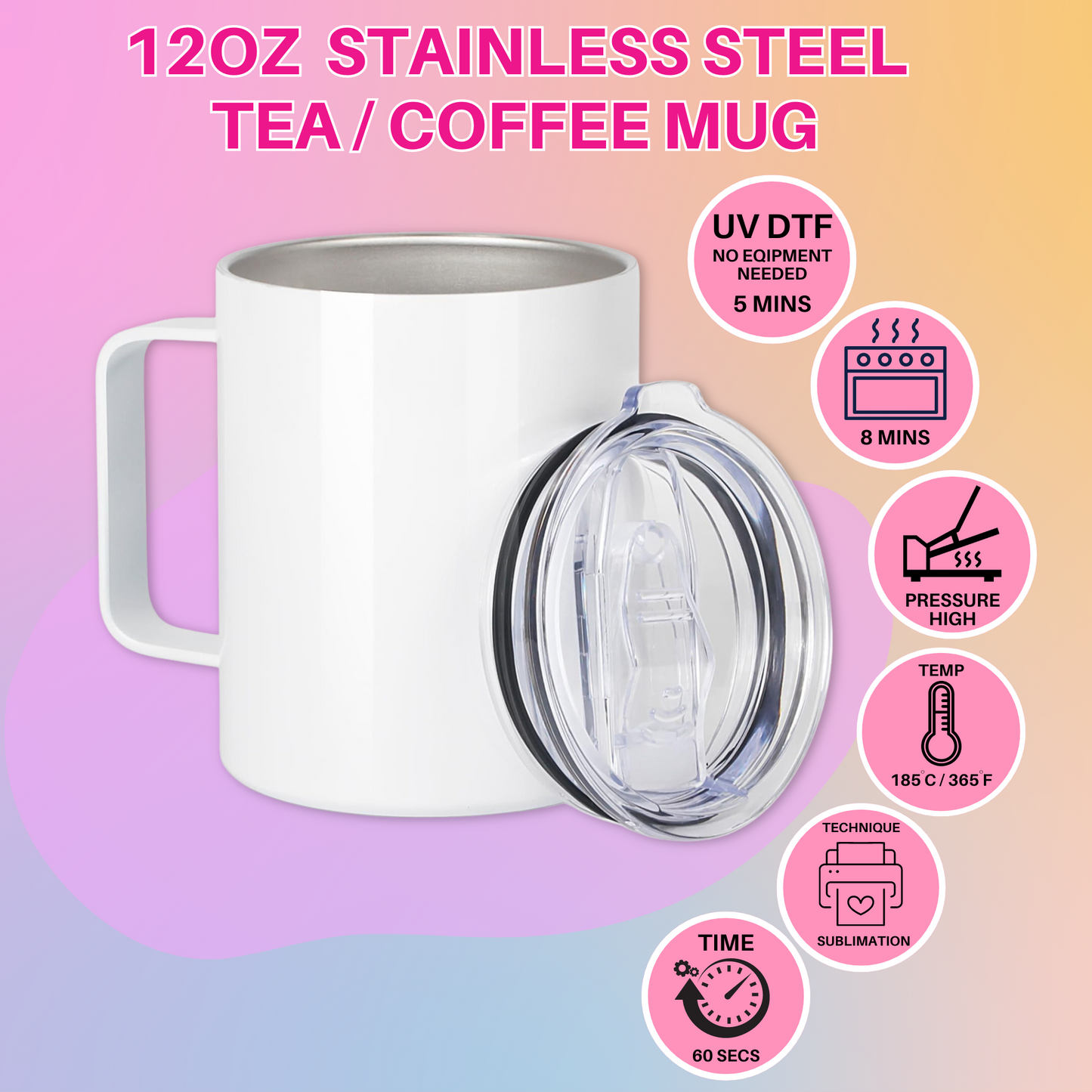 12 oz TEA MUG (SUBLIMATION BLANK)