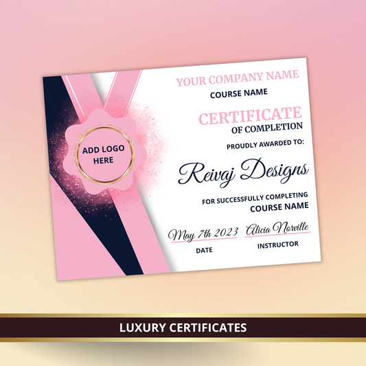 CUSTOMIZED MASTER CLASS CERTIFICATES