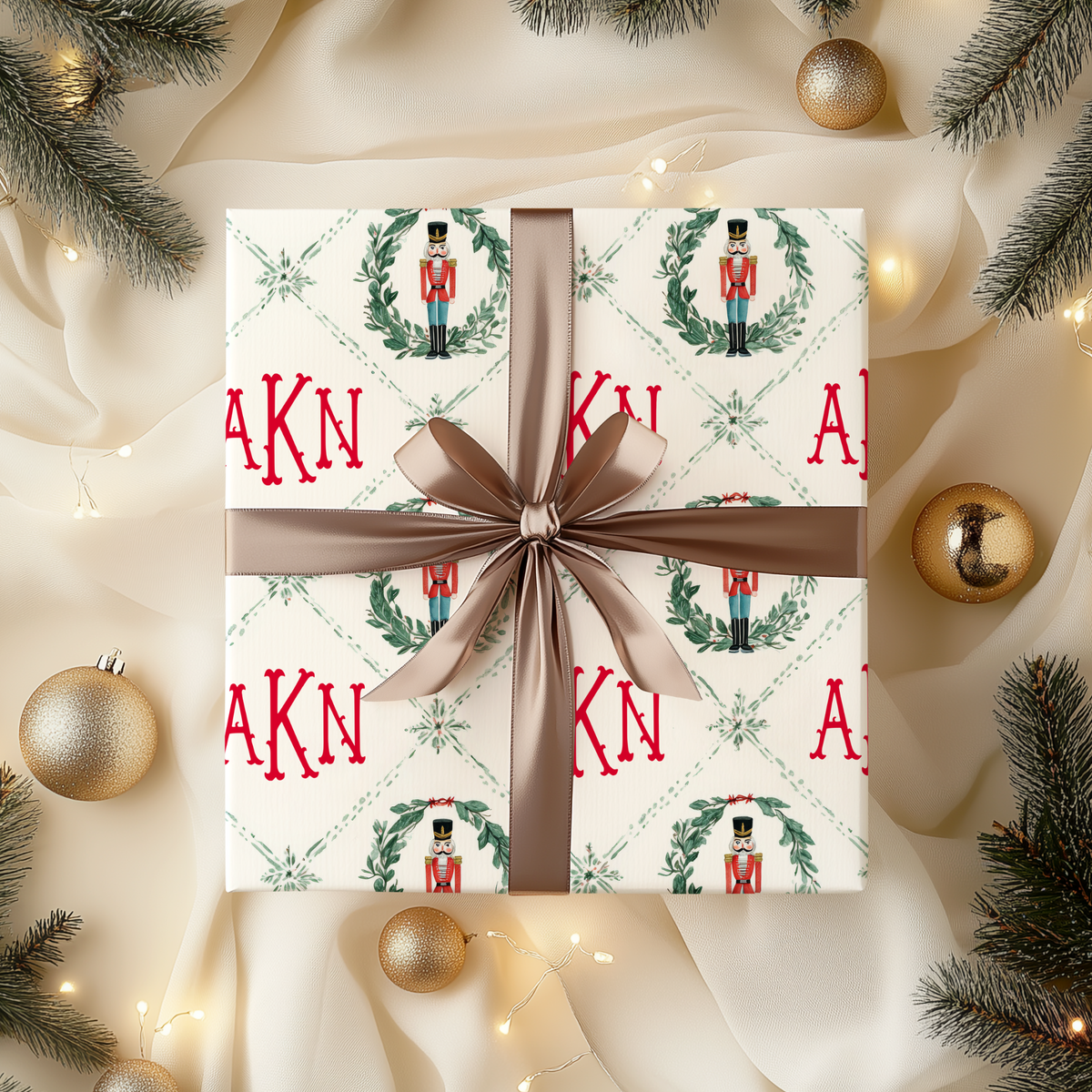 MONOGRAM NUTCRACKER GIFT PAPER