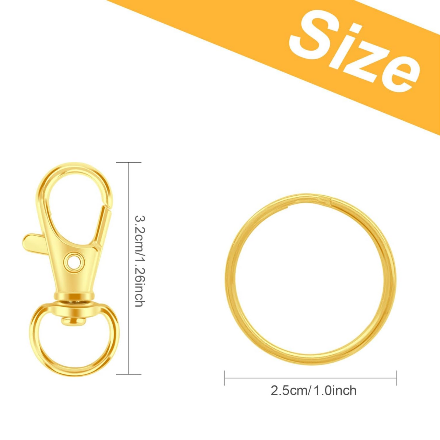 GOLD LOBSTER CLASP WITH KEYRING