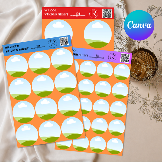 CANVA ROUND STICKER FRAME TEMPLATE