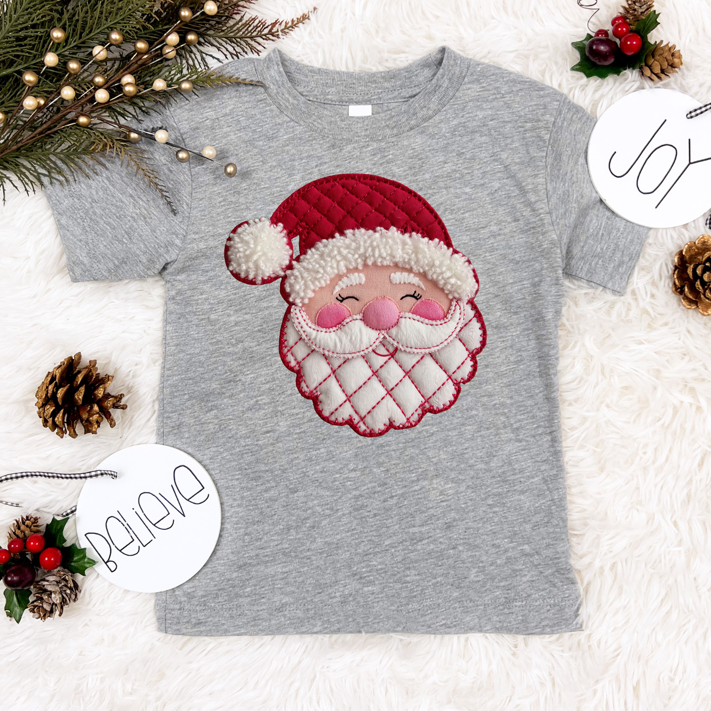 SANTA FAUX PATCH KIDS T-SHIRT