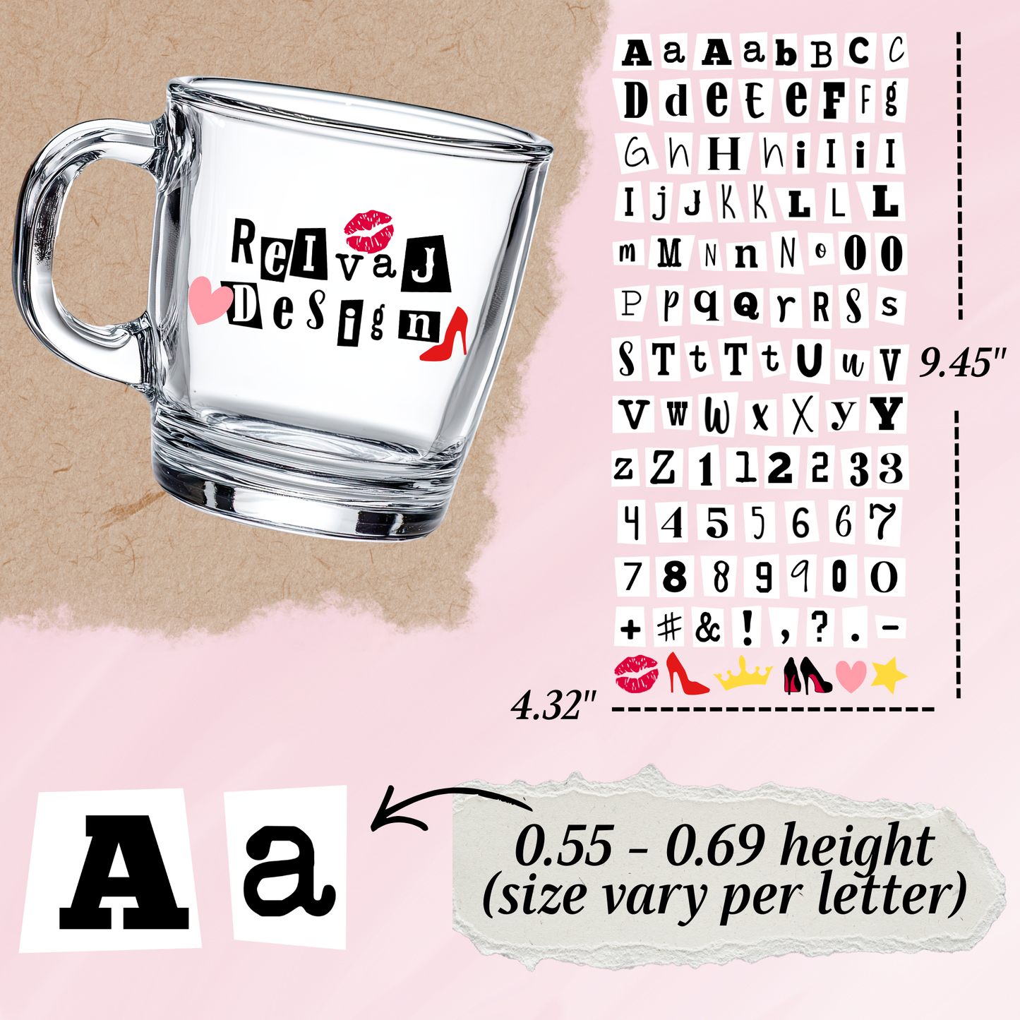 Letter Sticker Sheet | Ransom Letters White {Double Sided}