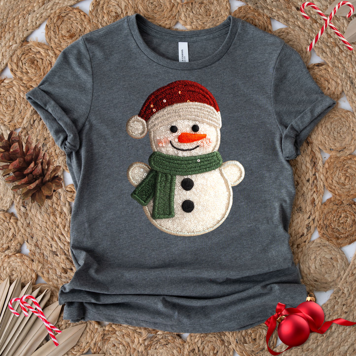 SEQUINS SNOWMAN T-SHIRT