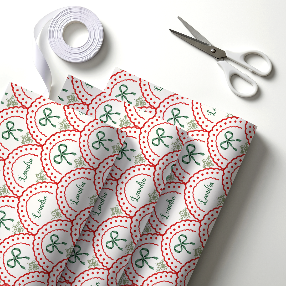 SCALLOP BOW GIFT PAPER