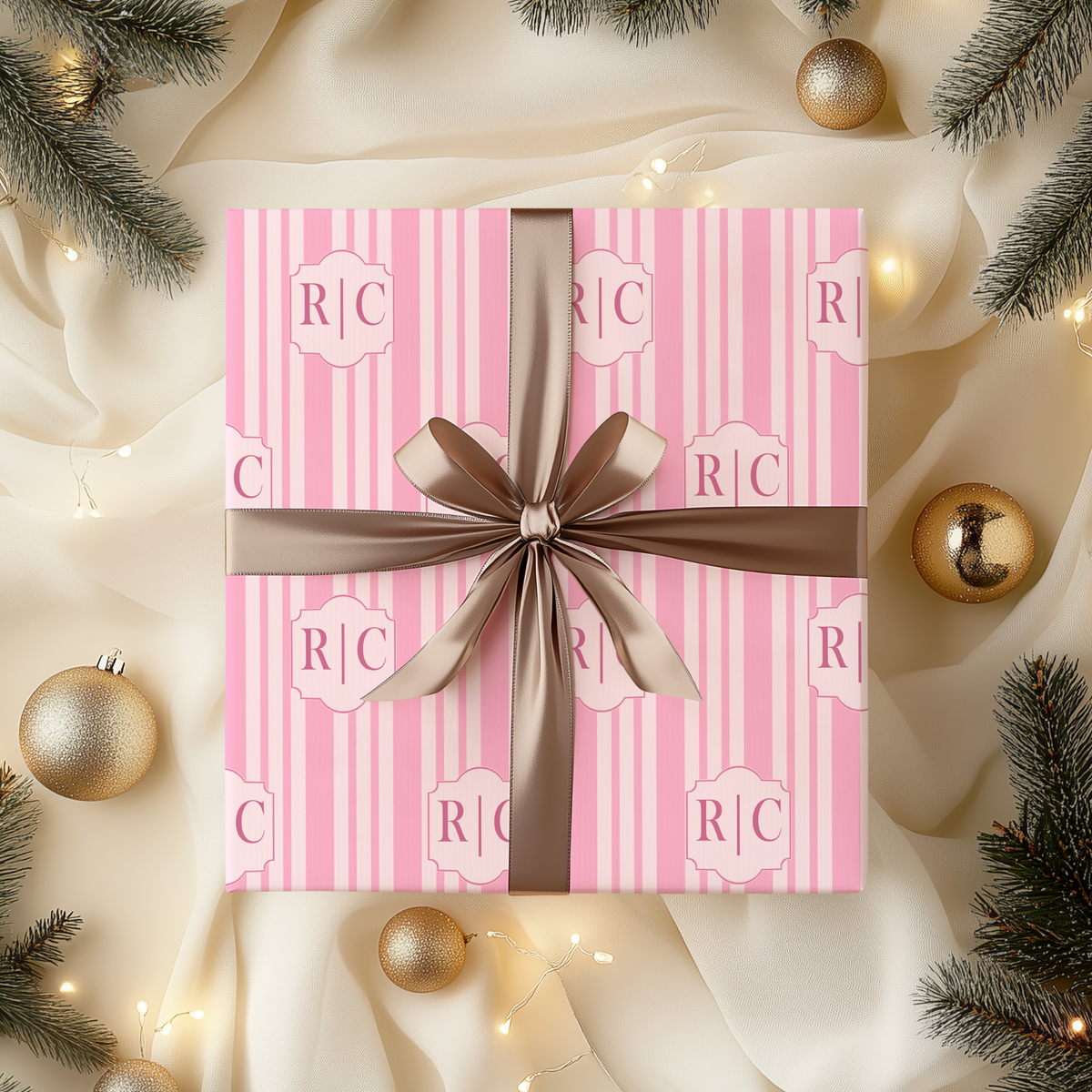 CUSTOM MONOGRAM BIRTHDAY / BABY SHOWER GIFT PAPER 3PK