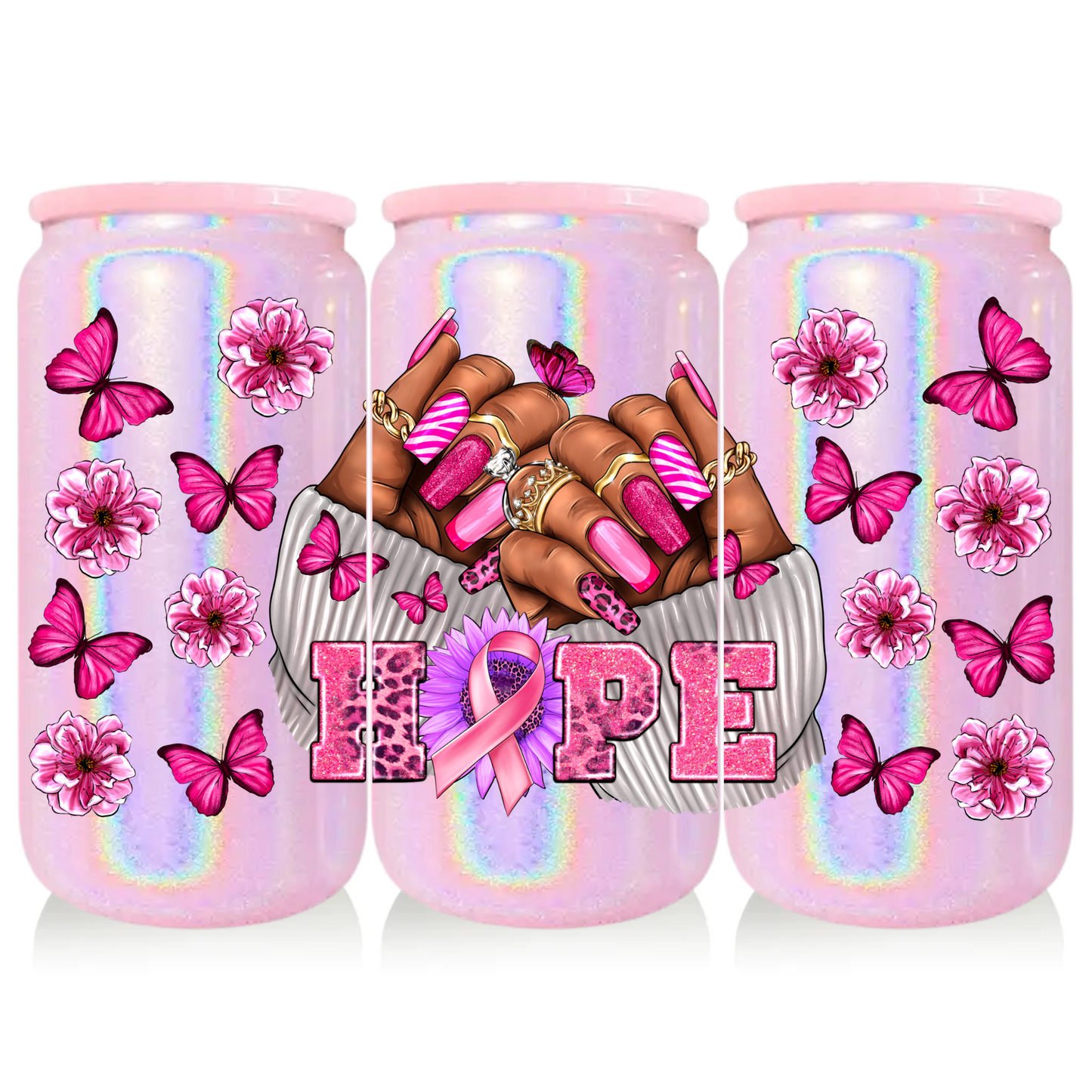 HOPE GLASS CAN PINK SHIMMER 16oz