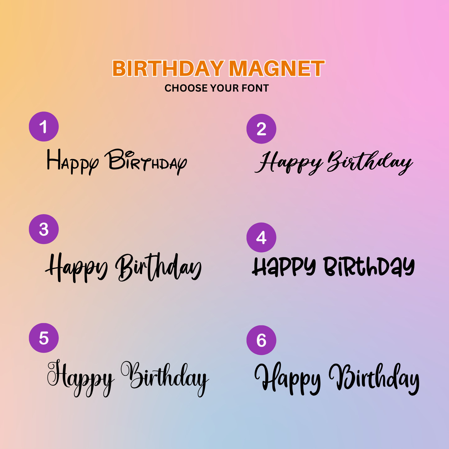 BIRTHDAY COLLAGE PHOTO MAGNETS 4x5"