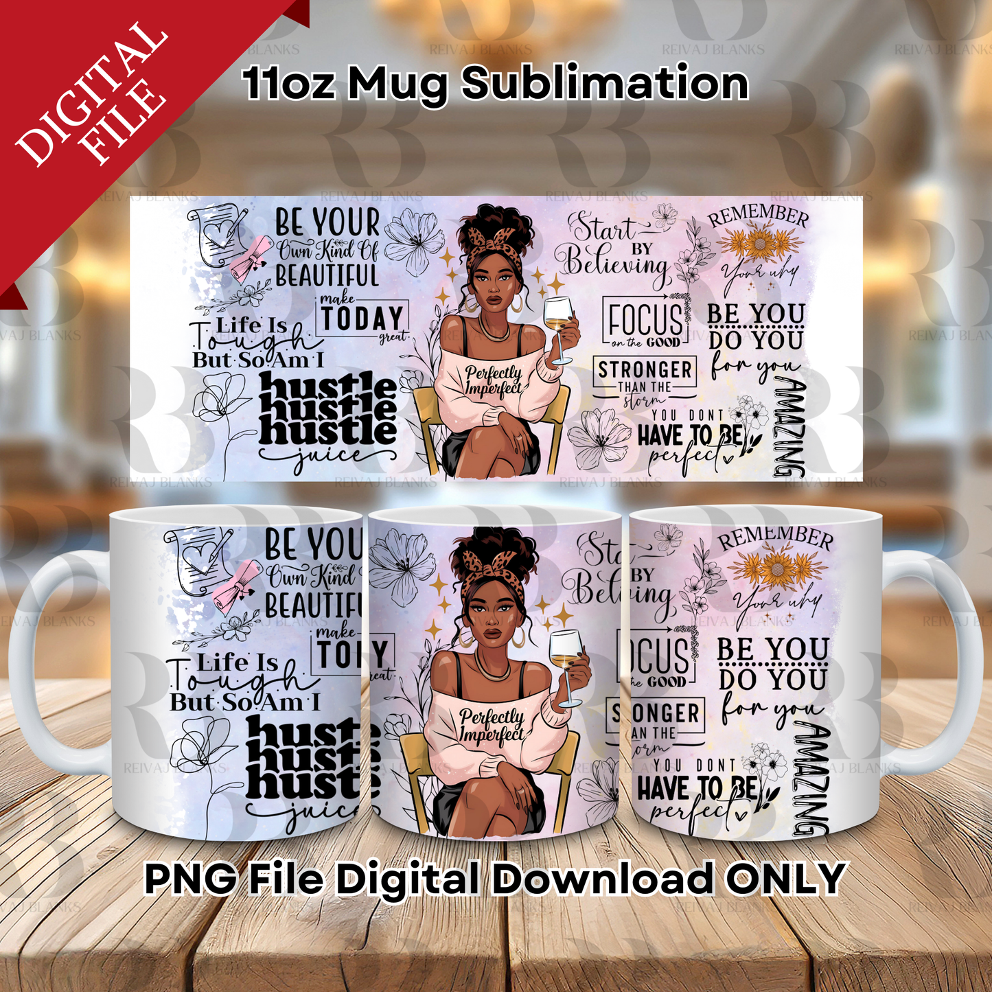 PERFECTLY IMPERFECT MUG WRAP 11oz 15oz Digital files