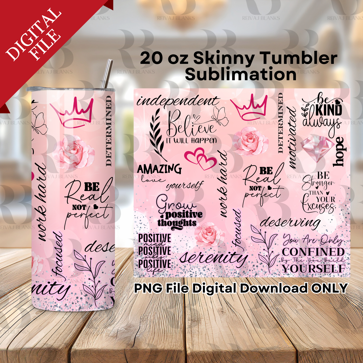 PINK AFFIRMATIONS WRAP 20oz Digital files