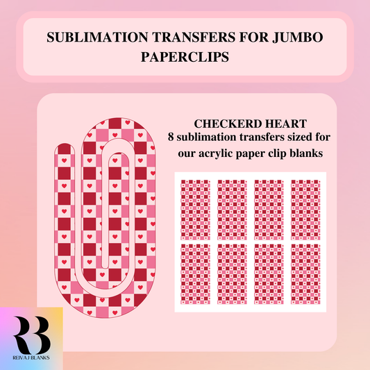 CHECKERED HEART SUBLIMATION TRANSFER