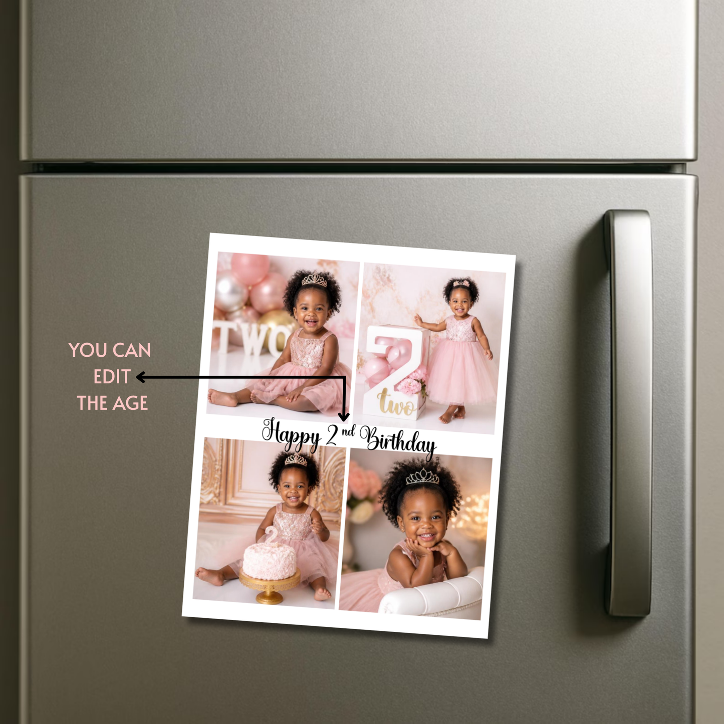 BIRTHDAY COLLAGE PHOTO MAGNETS 4x5"