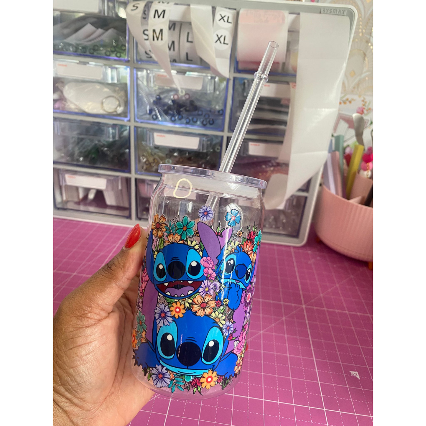 STITCH ACRYLIC CUP 16OZ