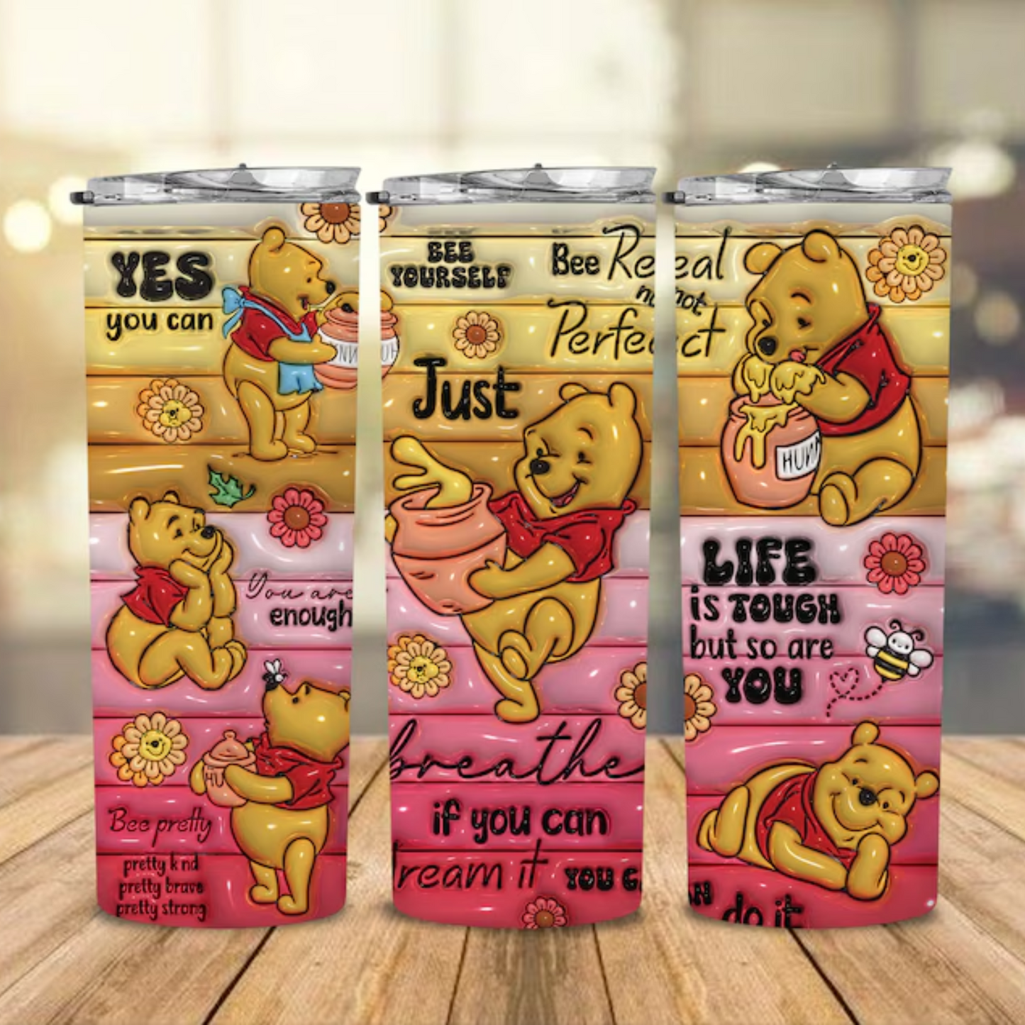 POOH AFFIRMATION 3D TUMBLER