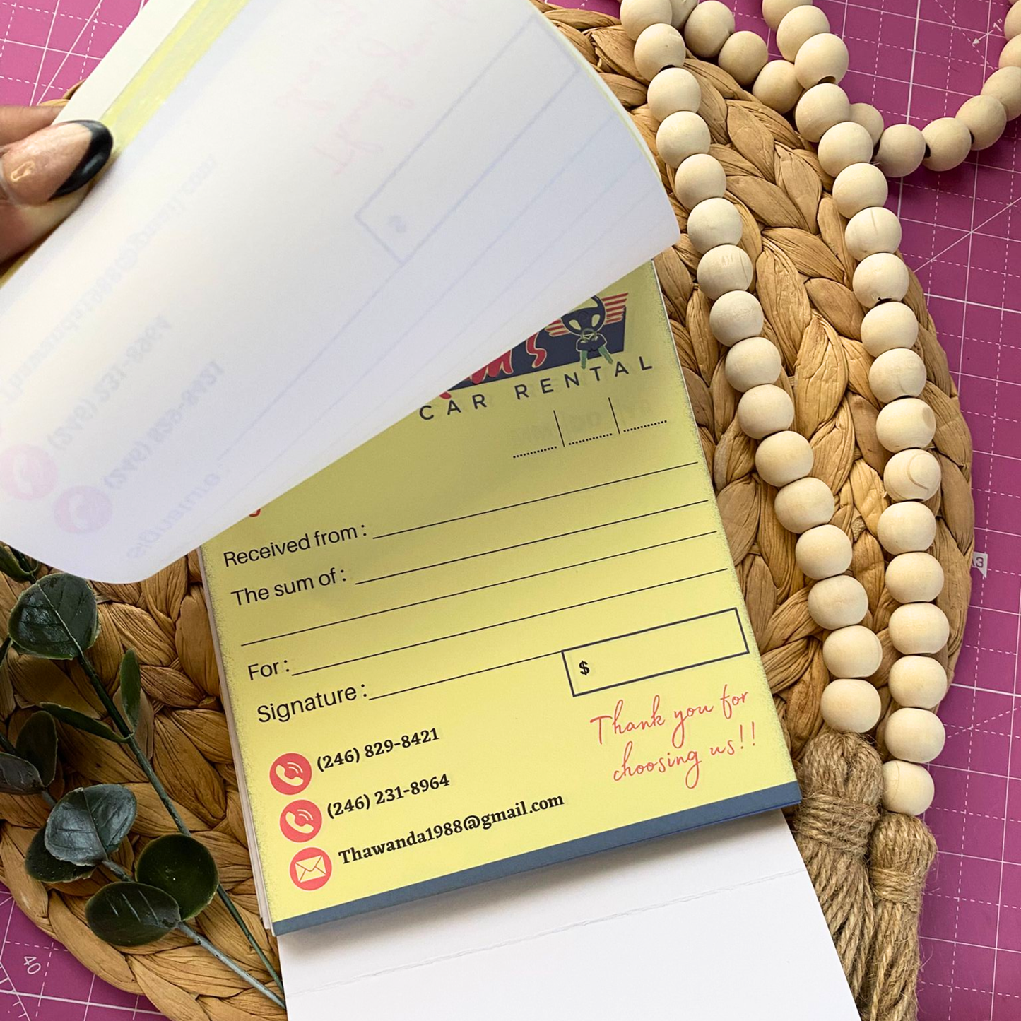 CUSTOMIZED RECEIPT BOOK