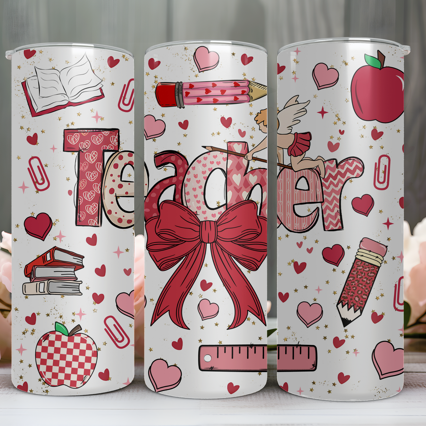 TEACHER HEART SUBLIMATION TRANSFER 20oz