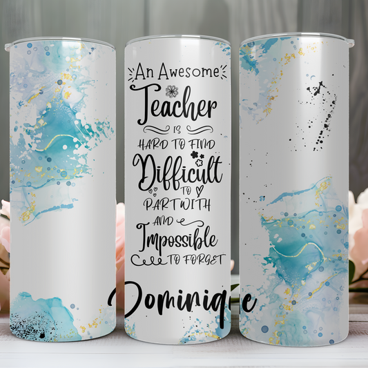 TEACHER APPRECIATION BLUE TUMBLER 20 OZ