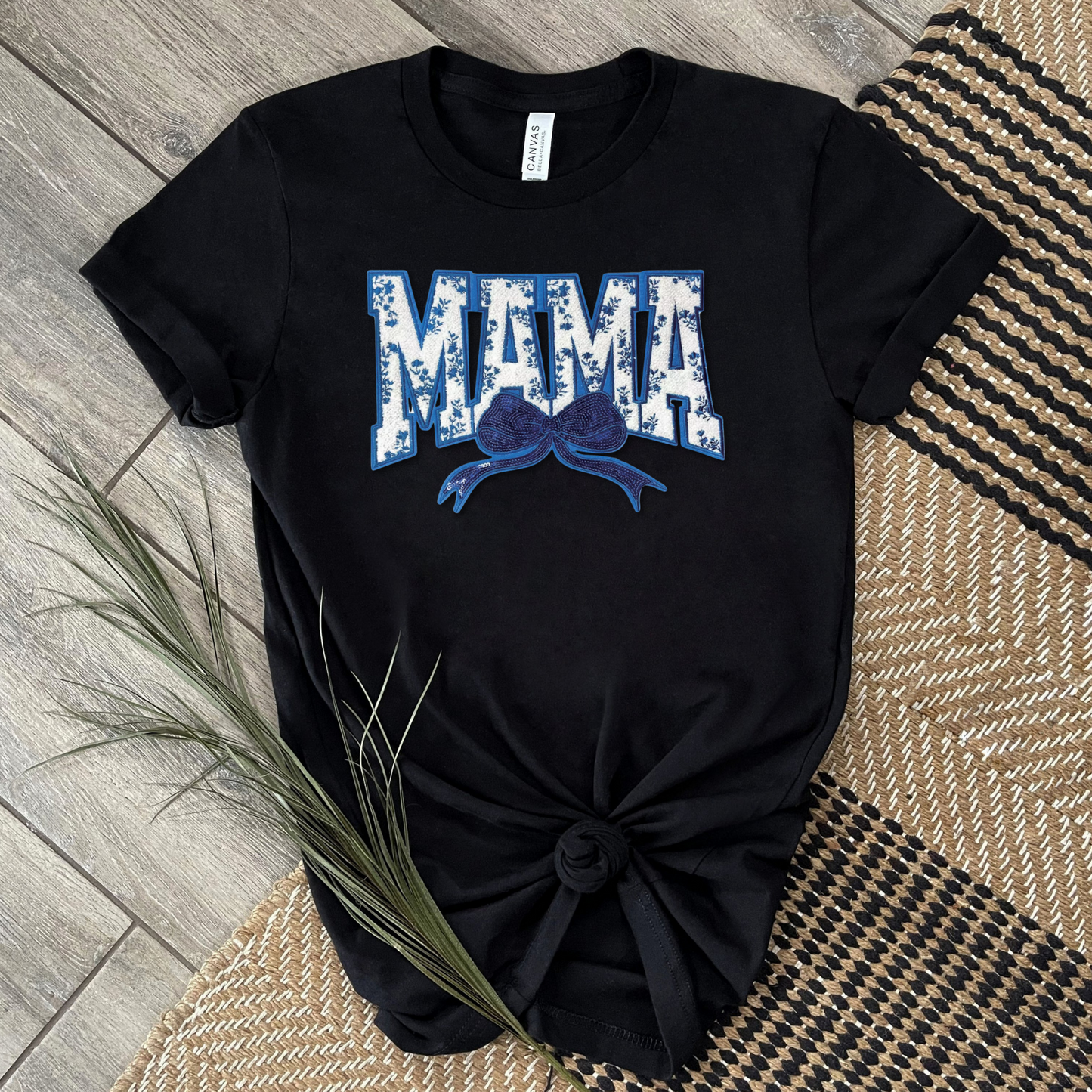 BLUE MAMA FLORAL - IRON ON PATCH