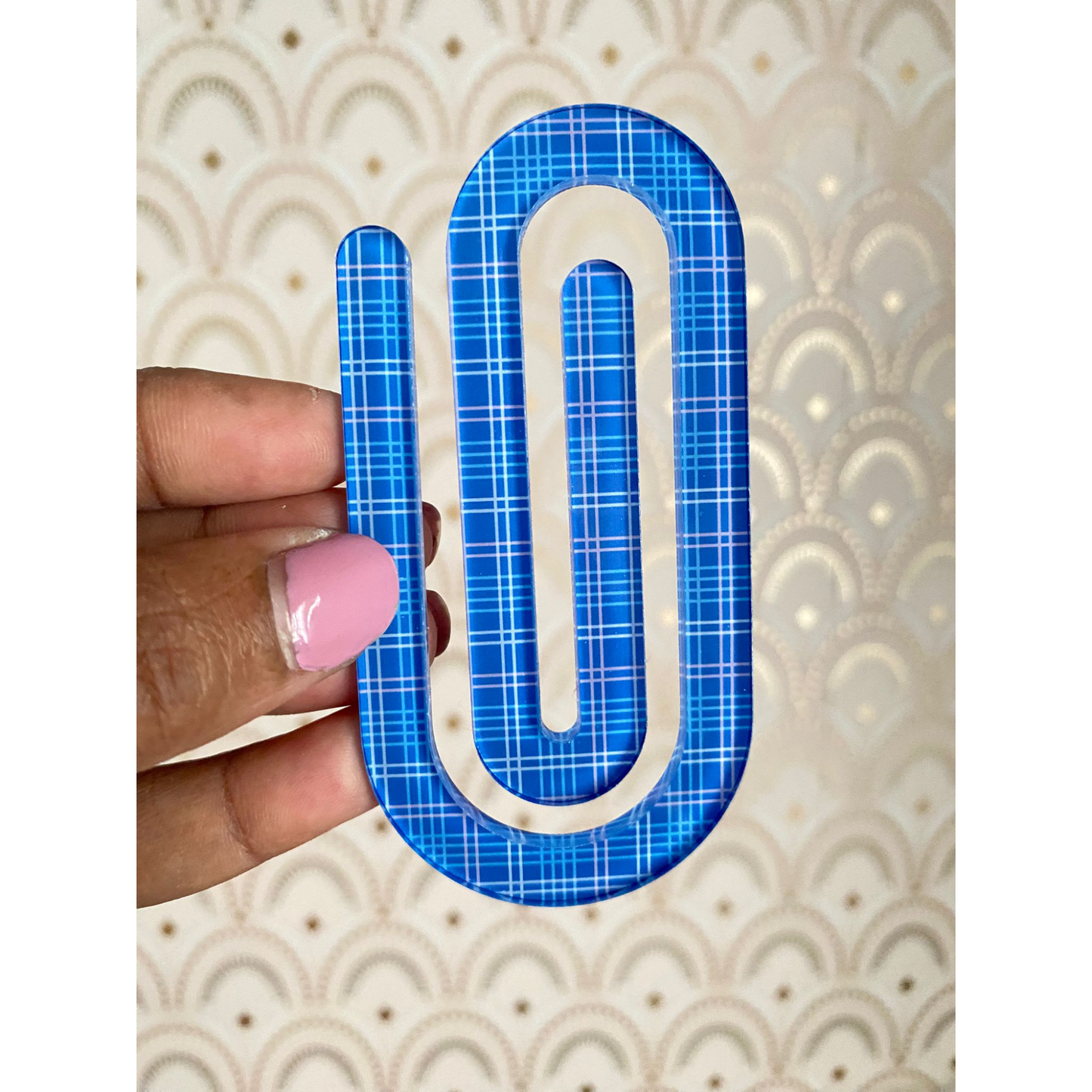 BLUE PLAID PAPERCLIP