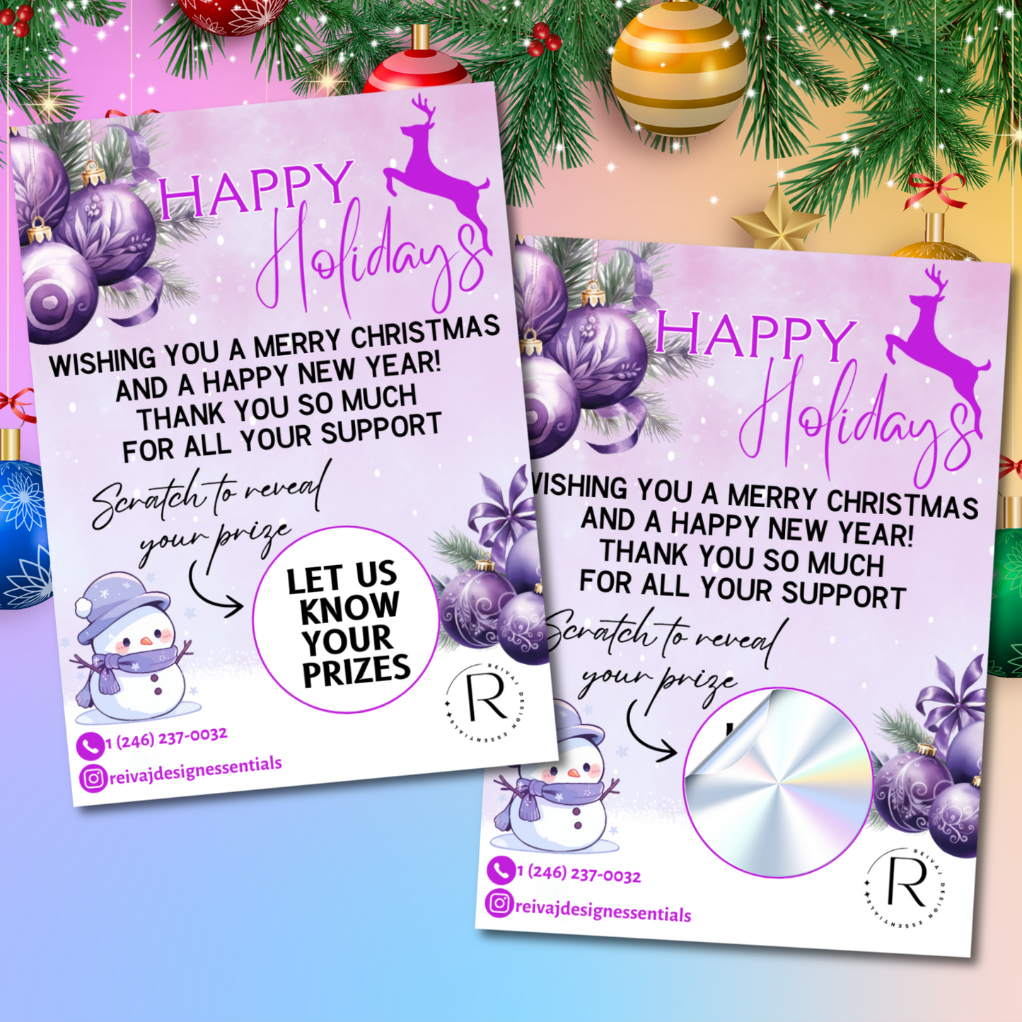 HOLIDAY SCRATCH CARDS