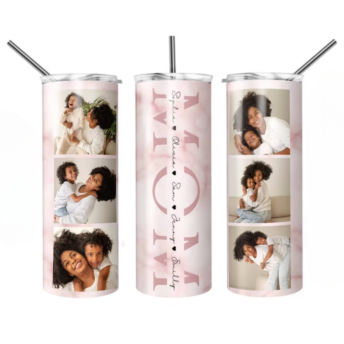 PINK MOM PHOTO TUMBLER