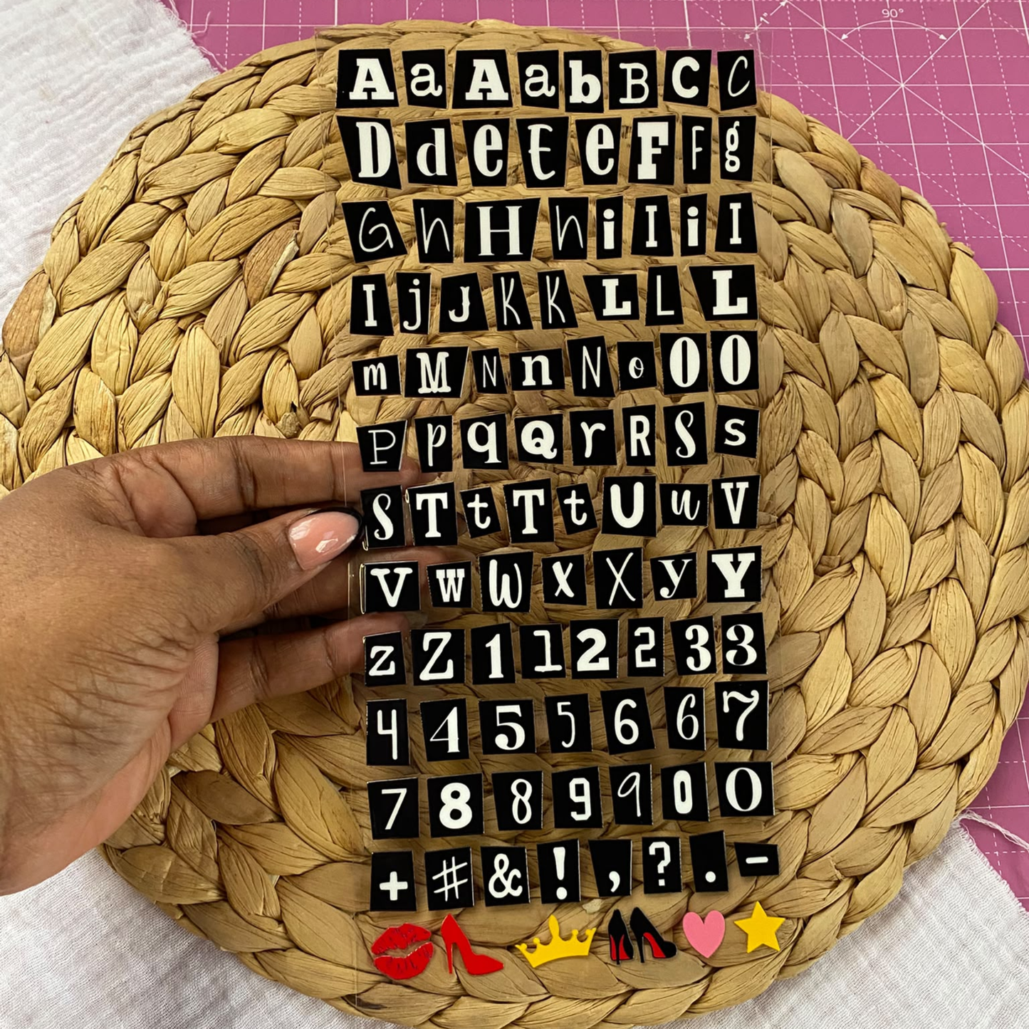 Letter Sticker Sheet | Ransom Letters Black {Double Sided}