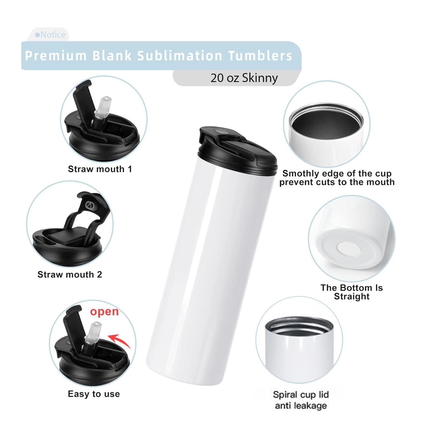 20oz SKINNY SUBLIMATION BLANKS