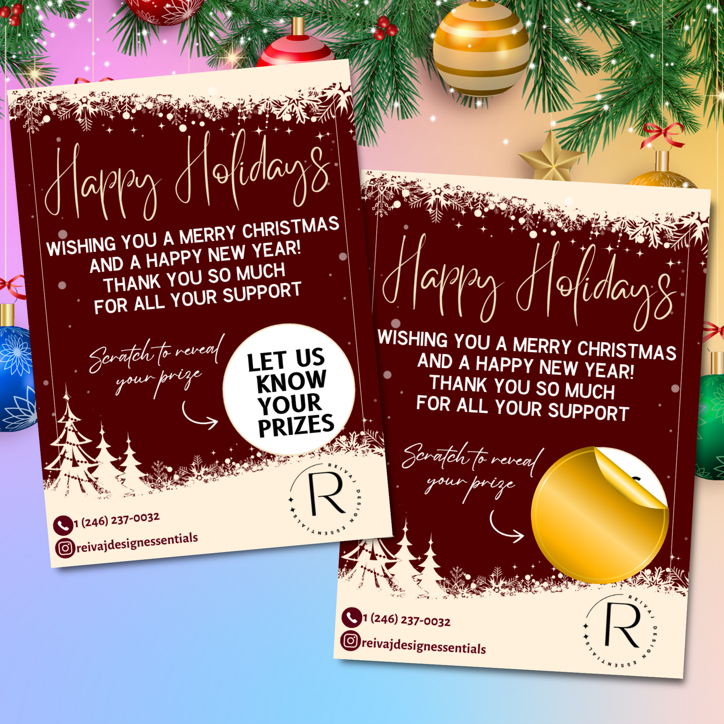 HOLIDAY SCRATCH CARDS