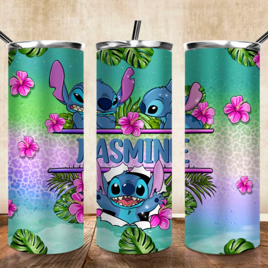 STITCH CUSTOM NAME TUMBLER